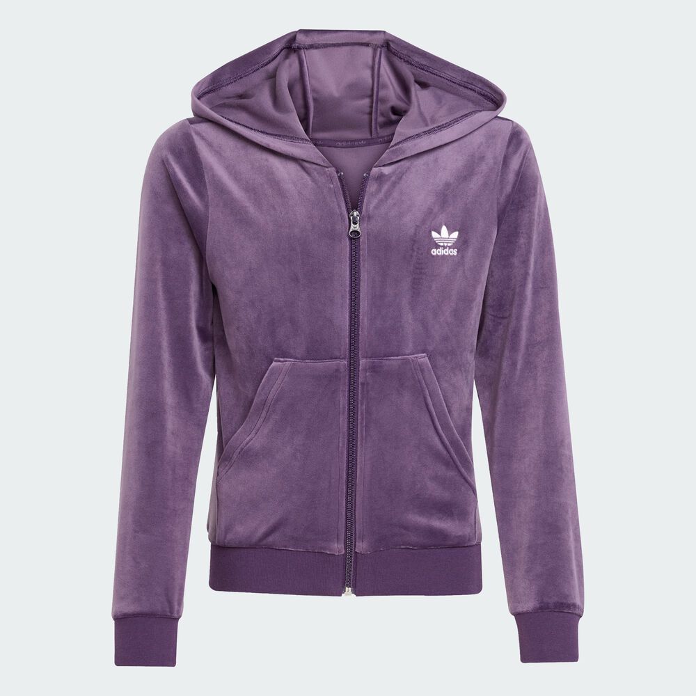 Zip Hoodie Velour Adidas Sweatshirt ADIDAS ORIGINALS Velour Zip