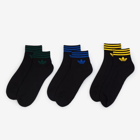 ADIDAS ORIGINALS CHAUSSETTES X3 ANKLE TREFOIL NOIR/BLEU HOMME