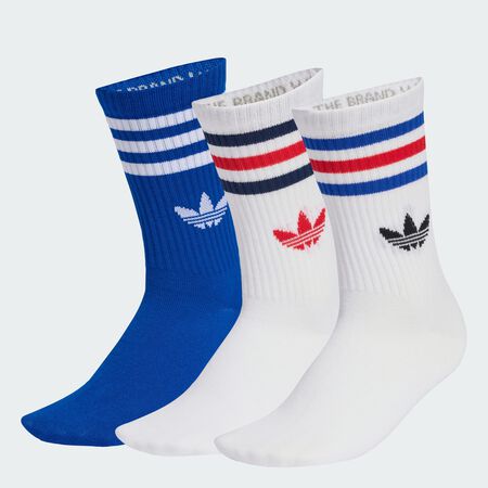 ADIDAS ORIGINALS 3-Stripes Crew Socks 3 Pairs White / White / Collegiate Royal UNISEX