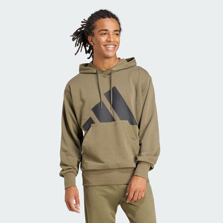 ADIDAS ORIGINALS Essentials Big Logo French Terry Hoodie Olive Strata / Black MEN