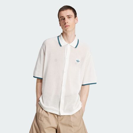 ADIDAS ORIGINALS adidas Originals Button Down Knitted Shirt Wonder White MEN