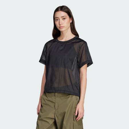 ADIDAS ORIGINALS T-shirt Adicolor Sheer 3 bandes Black FEMME