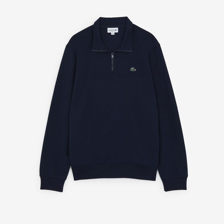 LACOSTE SWEAT HALF-ZIP CLASSIC LOGO SL MARINE/VERT HOMME
