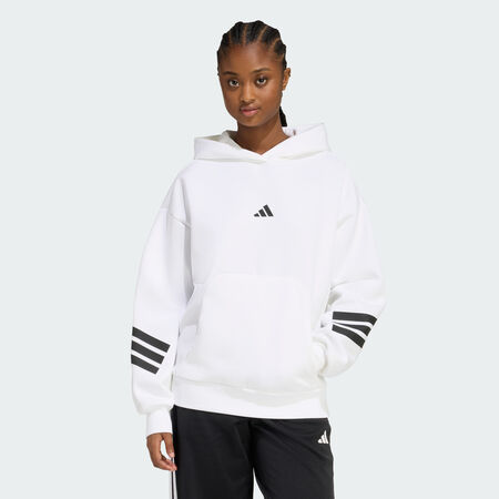 ADIDAS SPORTSWEAR Sweat-shirt à capuche 3 bandes Future Icons White FEMME