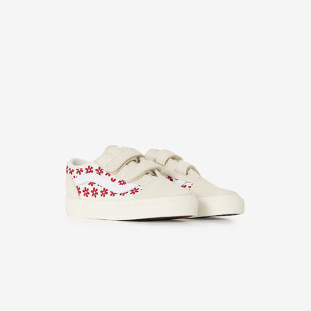 VANS old skool OLD SKOOL FLOWERS V BEIGE/ROUGE B&Eacute;B&Eacute;