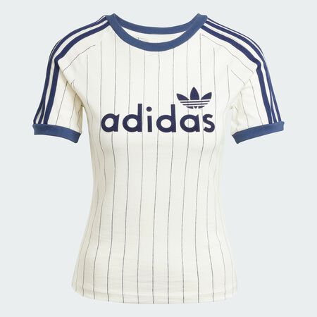 ADIDAS ORIGINALS TEE SHIRT SLIM JERSEY BEIGE/BLACK WOMEN
