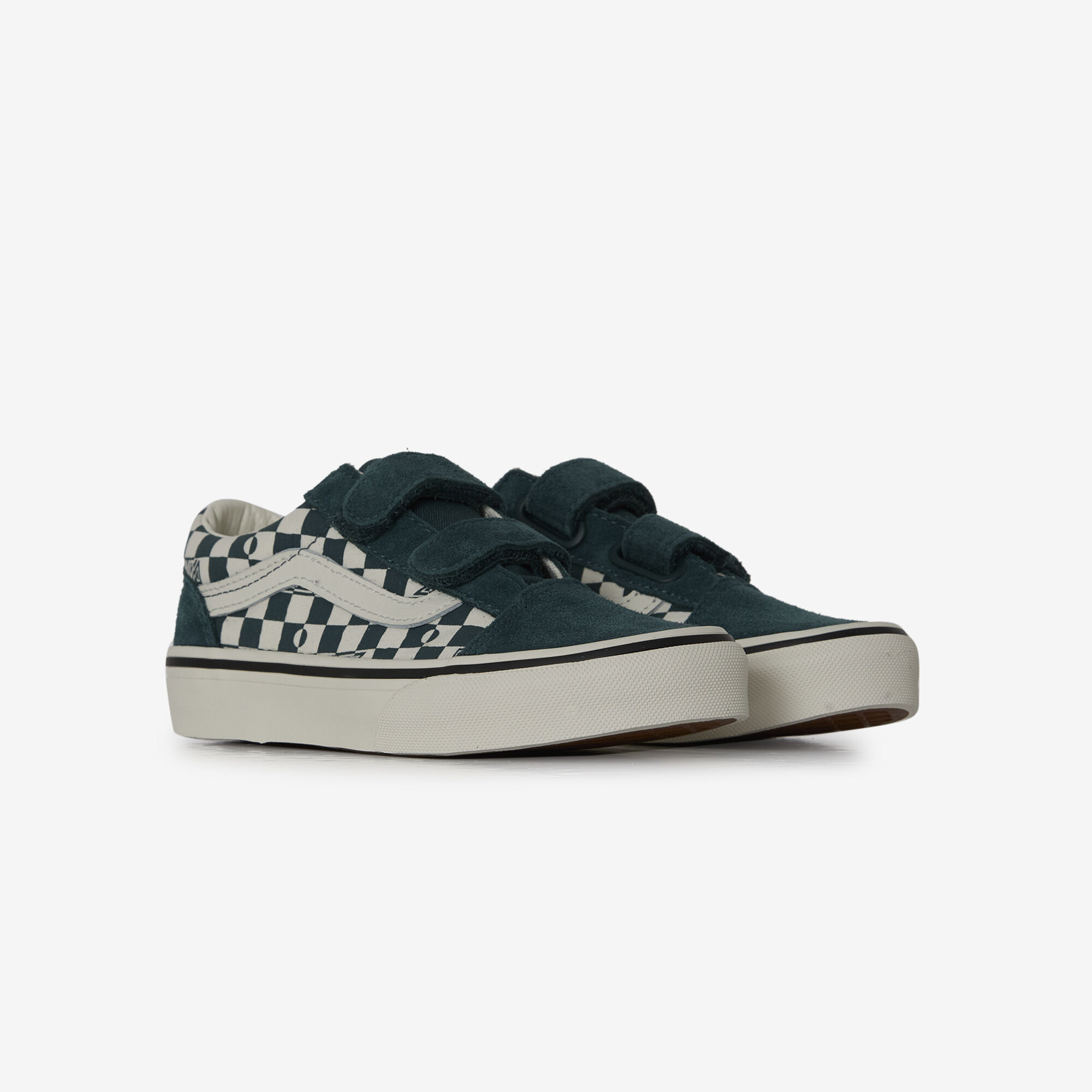 Baskets basses enfant Vans Old Skool V GEO CHECK Mystic Moss - vue 3