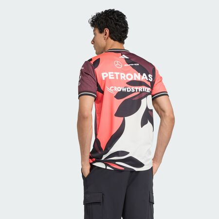 ADIDAS PERFORMANCE Mercedes - AMG Petronas Formula One Team Driver Jersey Authentic Summer Pack Aurora Ruby / Turbo / Off White MEN