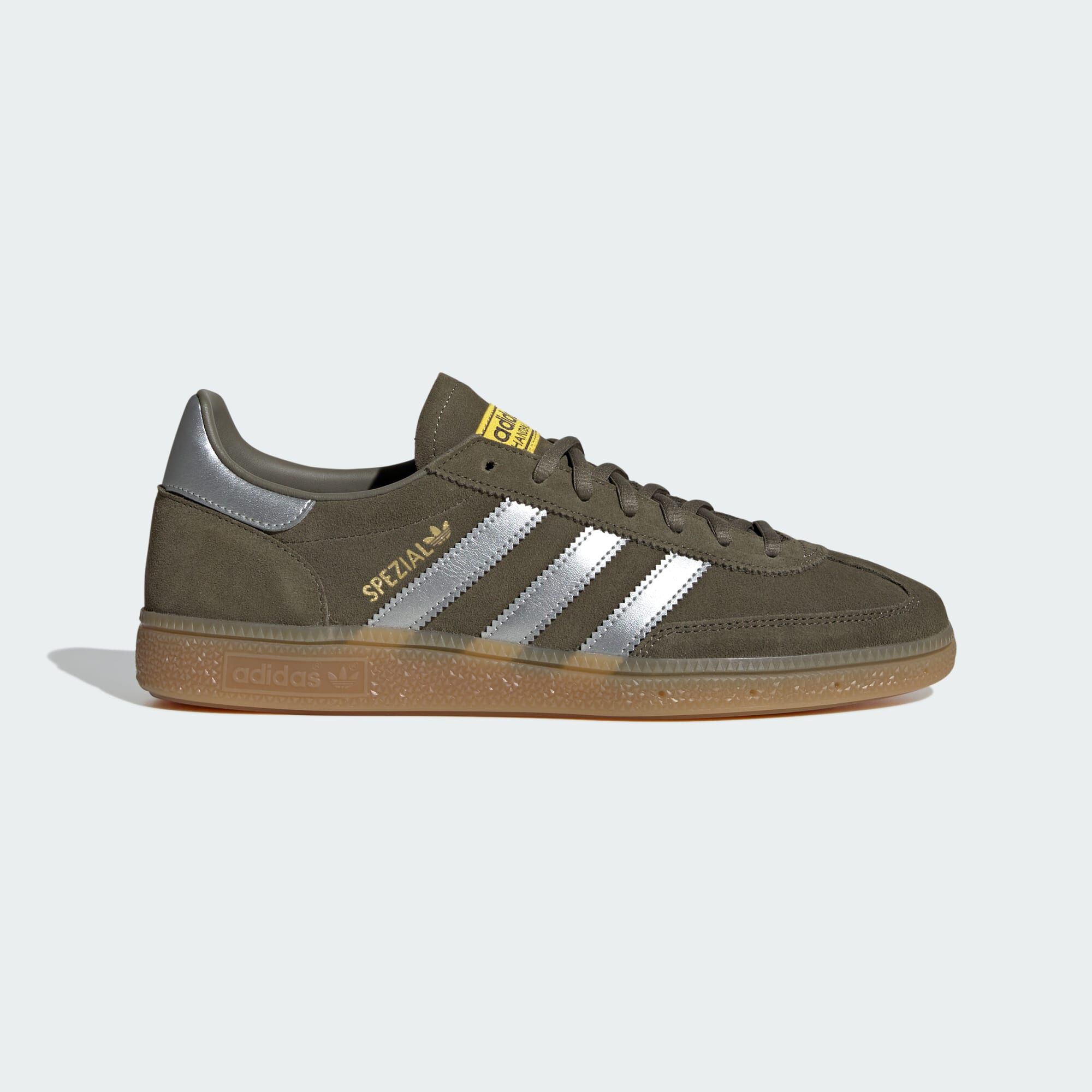ADIDAS ORIGINALS Handball Spezial Shoes Olive Strata Silver Metallic Super Yellow SNEAKERS UNISEX Courir