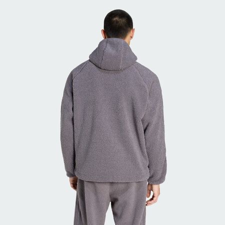 ADIDAS ORIGINALS SWEAT-SHIRT À CAPUCHE EN MOLLETON TEAMGEIST 1/4 ZIP Grey Strata HOMME