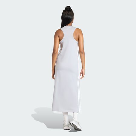 ADIDAS SPORTSWEAR Essentials 3-Stripes Long Racerback Dress Halo Silver / White WOMEN