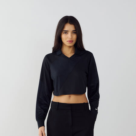 TOP CROP JERSEY : BLACK/WHITE