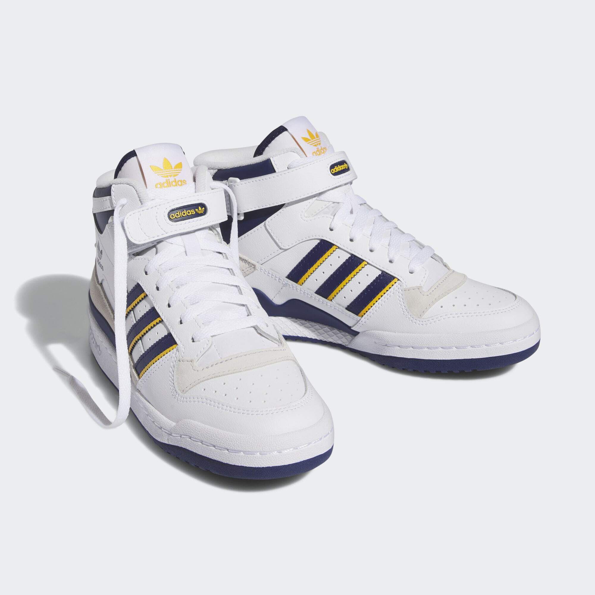 ADIDAS ORIGINALS FORUM MID SHOES Cloud White Dark Blue Crew