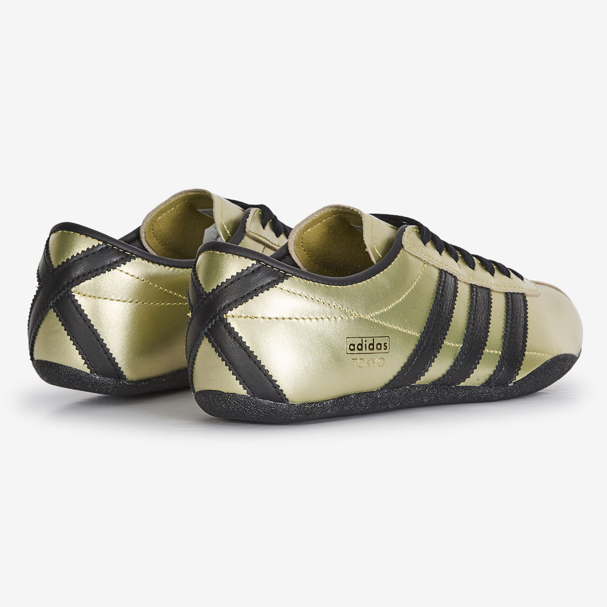 Baskets basses Tokyo en cuir finition dorée - vue 6