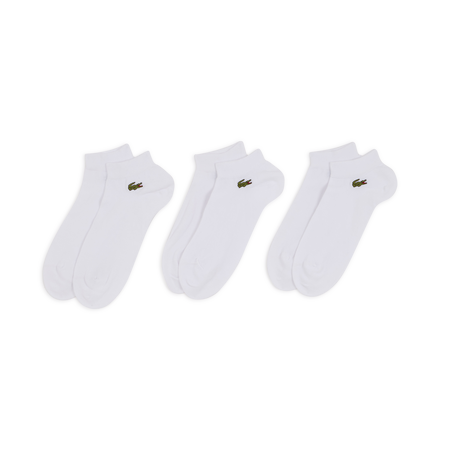 LACOSTE CHAUSSETTES X3 QUARTER LOGO BLANC MEN