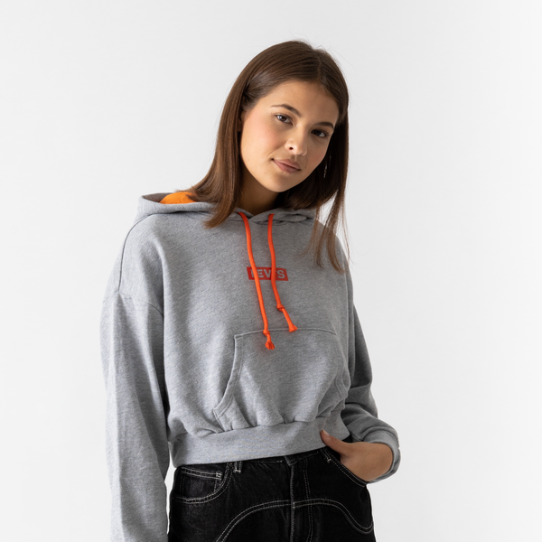 LEVIS HOODIE GRAPHIC LAUNDRY GREY RED SWEATSHIRTS WOMEN Courir