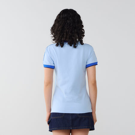 ADIDAS ORIGINALS TEE SHIRT SLIM BADGE 3 STRIPES BLUE WOMEN