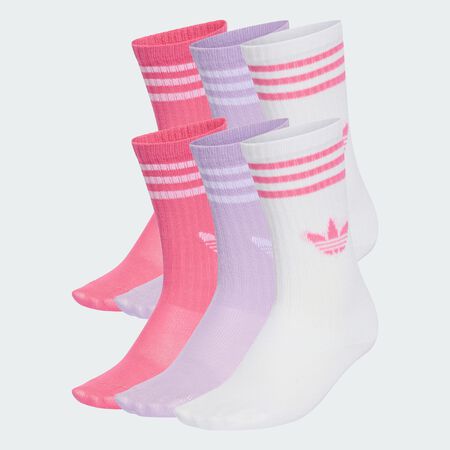 ADIDAS ORIGINALS Chaussettes mi-mollet 3 bandes (6 paires) Enfants White / Pink Fusion / Powder Plum Mel. CADET