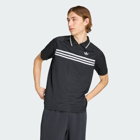 ADIDAS ORIGINALS CHEST STRIPES SLIM POLO Black MEN