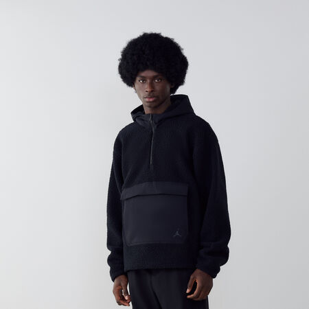 JORDAN HOODIE HALF-ZIP SHERPA BLACK MEN