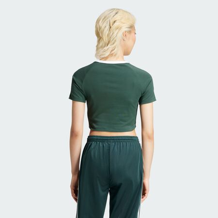 ADIDAS ORIGINALS 3-Stripes Baby Tee Mineral Green WOMEN