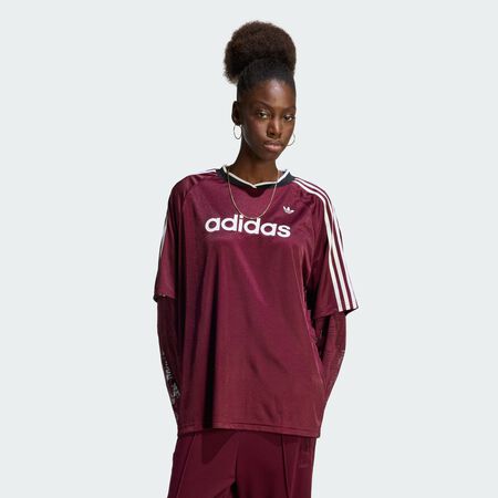 ADIDAS ORIGINALS LACE LONG-SLEEVE JERSEY Maroon WOMEN