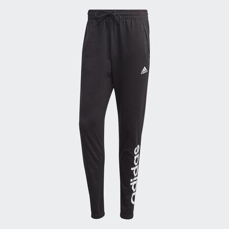 Essentials Single Jersey Tapered Elasticized Cuff Logo Pants : Black
