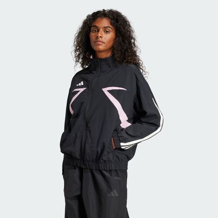 ADIDAS SPORTSWEAR Tiro Cut 3-Stripes Color Block Woven Track Jacket Black / True Pink / White WOMEN