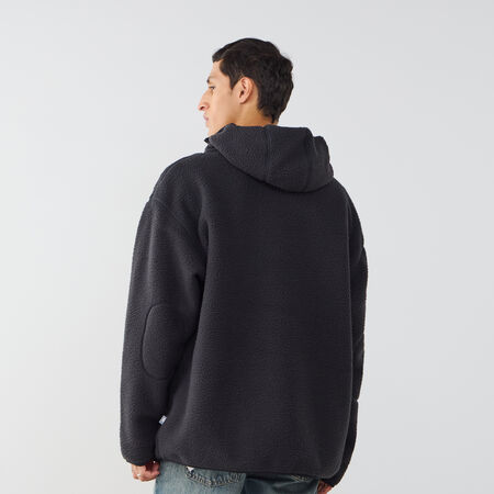NEW BALANCE HOODIE SHERPA HALF ZIP HOOPS BLACK/WHITE MEN
