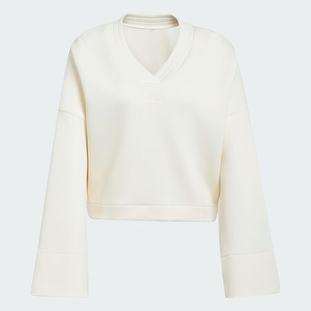ADIDAS ORIGINALS Sweat-shirt à col en V profond Cream White FEMME
