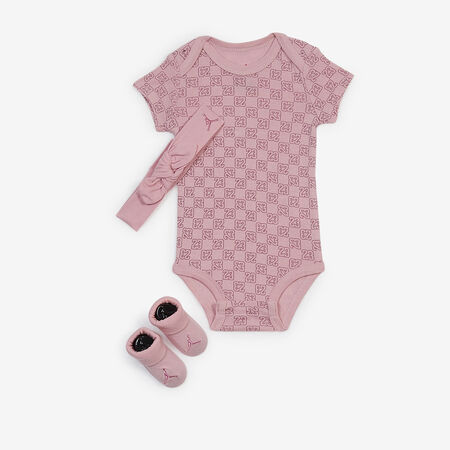 JORDAN 3 PC SET BODYSUIT HAT BOOTIE MONOGRAM RO BABIES