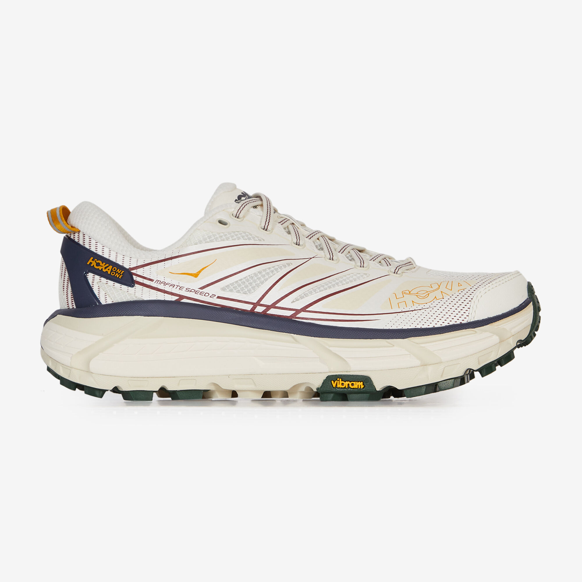 HOKA MAFATE SPEED 2 BEIGE JAUNE SNEAKERS HOMME LACETS Courir
