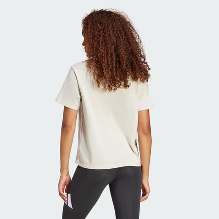 ADIDAS SPORTSWEAR Essentials 3-Stripes Cotton Tee Beige / White WOMEN