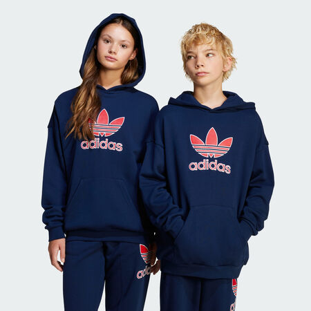 ADIDAS ORIGINALS Big Logo Oversized Hoodie Kids Night Indigo JUNIOR