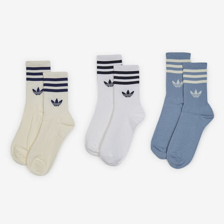 ADIDAS ORIGINALS CHAUSSETTES X3 CREW 3 STRIPES BLANC/BLEU MIXTE