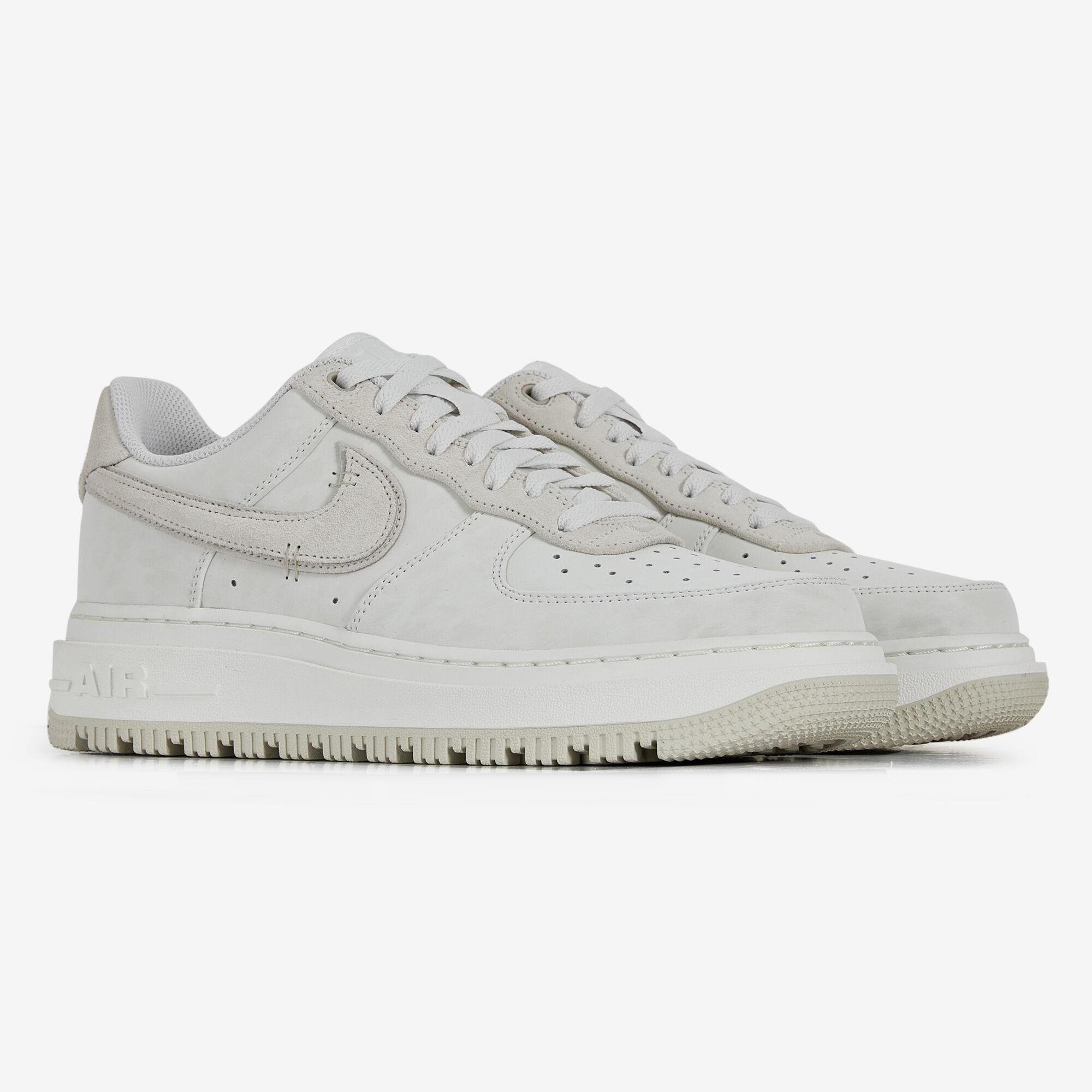 NIKE AIR FORCE 1 LUXE BLANC GRIS SNEAKERS HOMME LACETS Courir