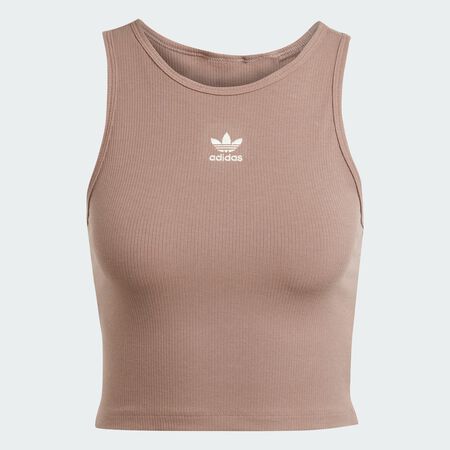 Essentials Ribbed Tank Top : Trace Brown