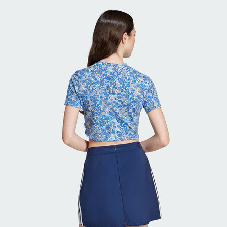 ADIDAS ORIGINALS adidas Originals x Liberty London Tonal Baby Tee Multicolor / Chalk White / Ambient Sky / Night Indigo WOMEN