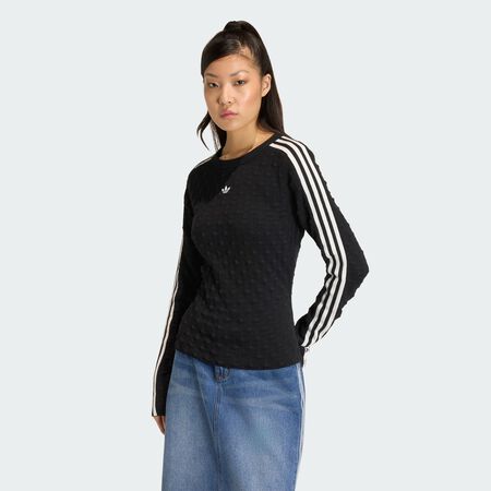 ADIDAS ORIGINALS SWEAT-SHIRT ADIDAS ORIGINALS SLIM SOLID SPIKE KNIT Black FEMME