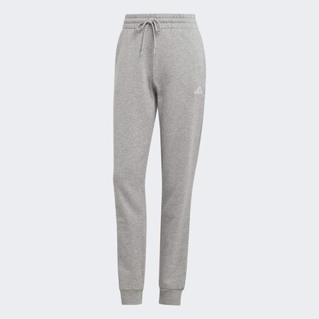 ADIDAS SPORTSWEAR Essentials Linear French Terry Cuffed Pants Medium Grey Heather / White WOMEN