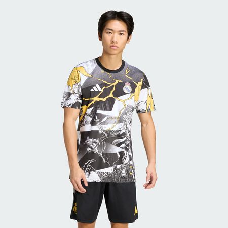 ADIDAS PERFORMANCE Maillot d'avant-match adidas Real Madrid Avengers 25/26 White / Black / Bold Gold HOMME