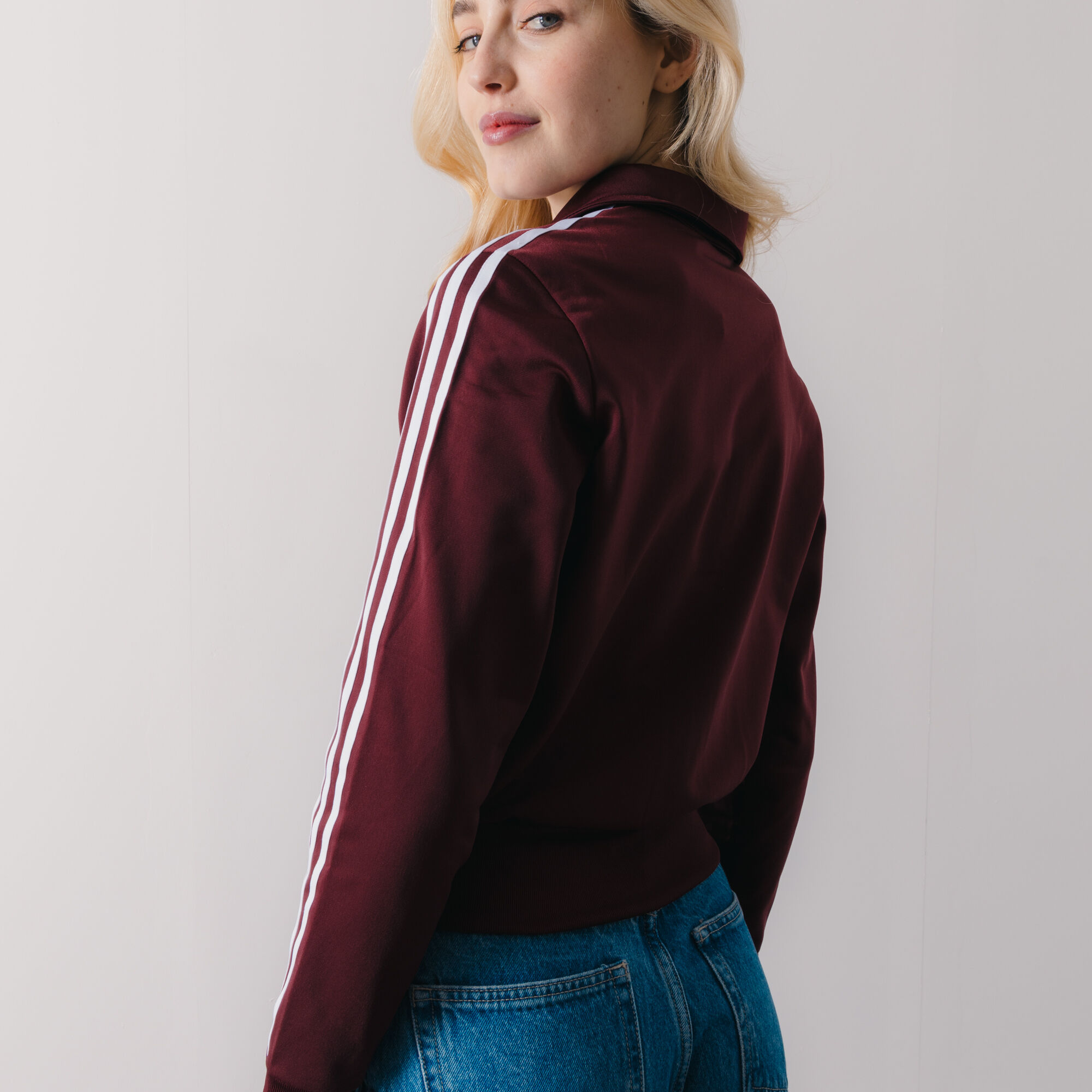 Burgundy adidas 2025 jacket womens