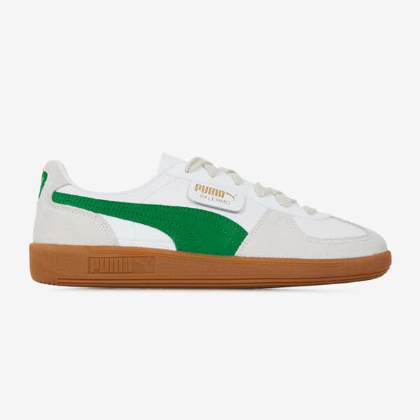 PUMA PALERMO LEATHER WHITE/GREEN - SNEAKERS WOMEN | Courir.com
