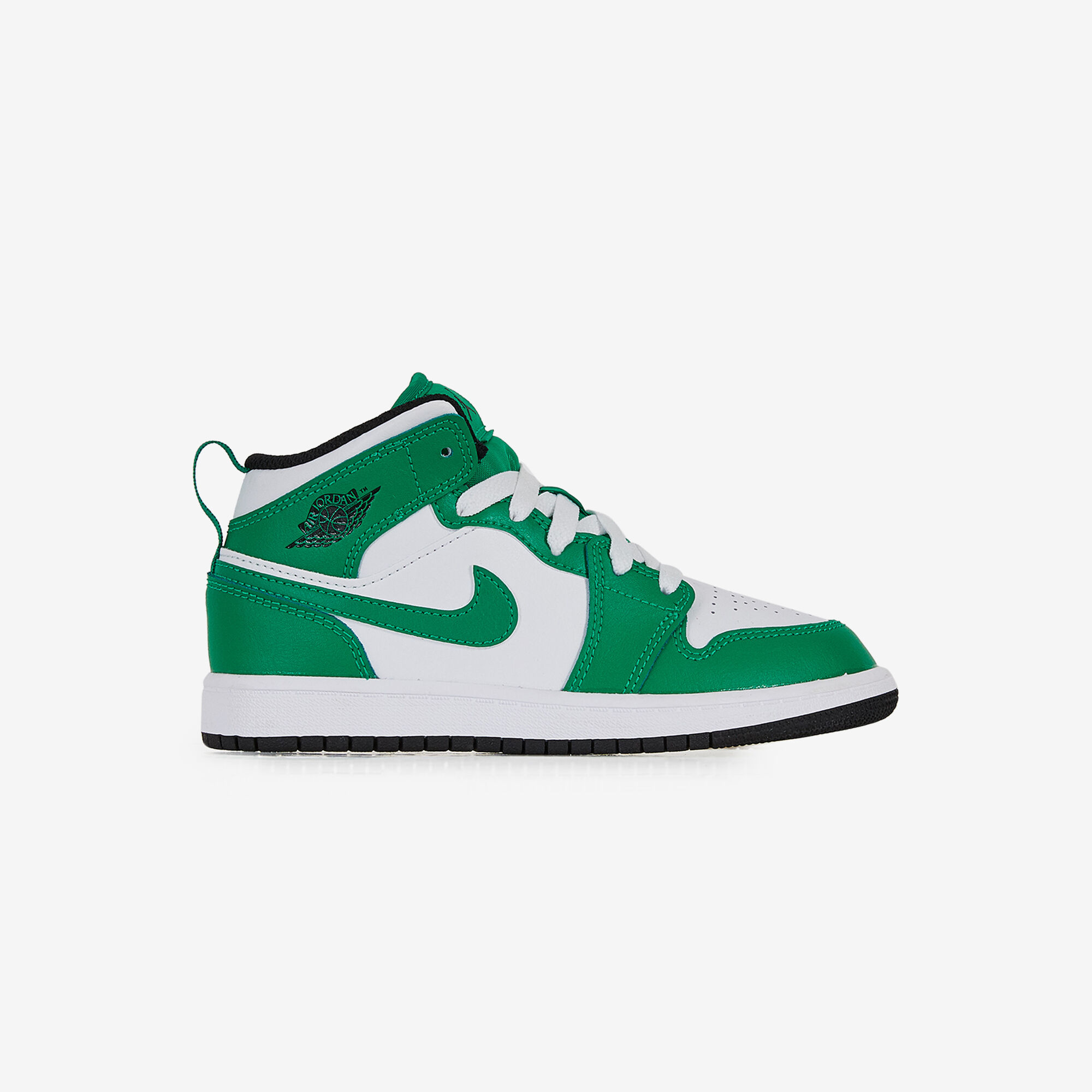JORDAN AIR JORDAN 1 MID LUCKY GREEN WHITE GREEN SNEAKERS