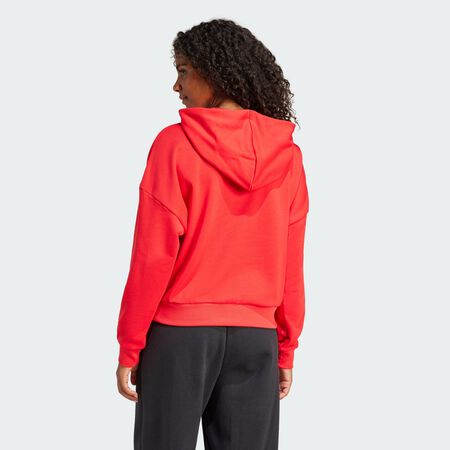 ADIDAS SPORTSWEAR Sweat-shirt à capuche ample French terry gros logo Essentials Pure Ruby / Black FEMME