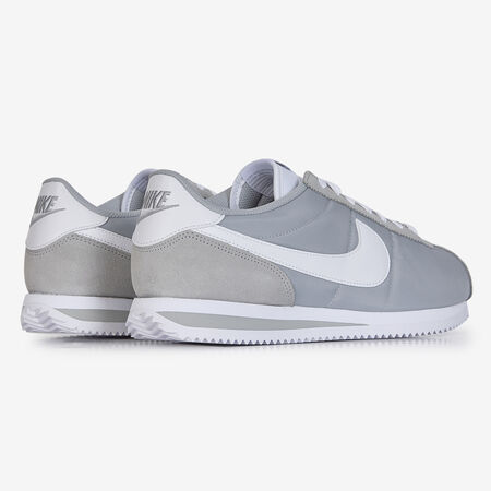 NIKE CORTEZ NYLON SNEAKERS HOMME GRIS/BLANC LACETS