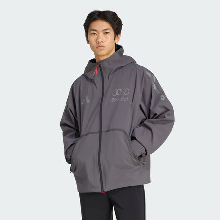 ADIDAS PERFORMANCE AUDI REVOLUT F1 TEAM ENGINEERS & MARKETING RAIN JACKET Grey Strata MEN