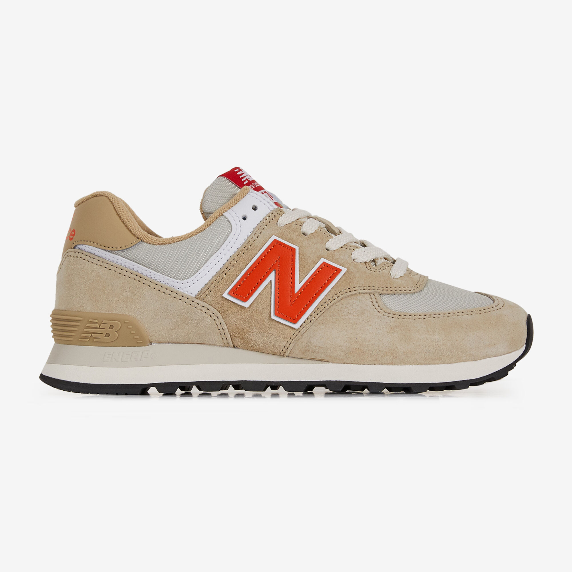 NEW BALANCE 574 BEIGE ORANGE SNEAKERS MEN Courir