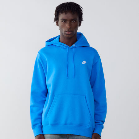 NIKE HOODIE CLUB SMALL LOGO BLUE/WHITE MEN