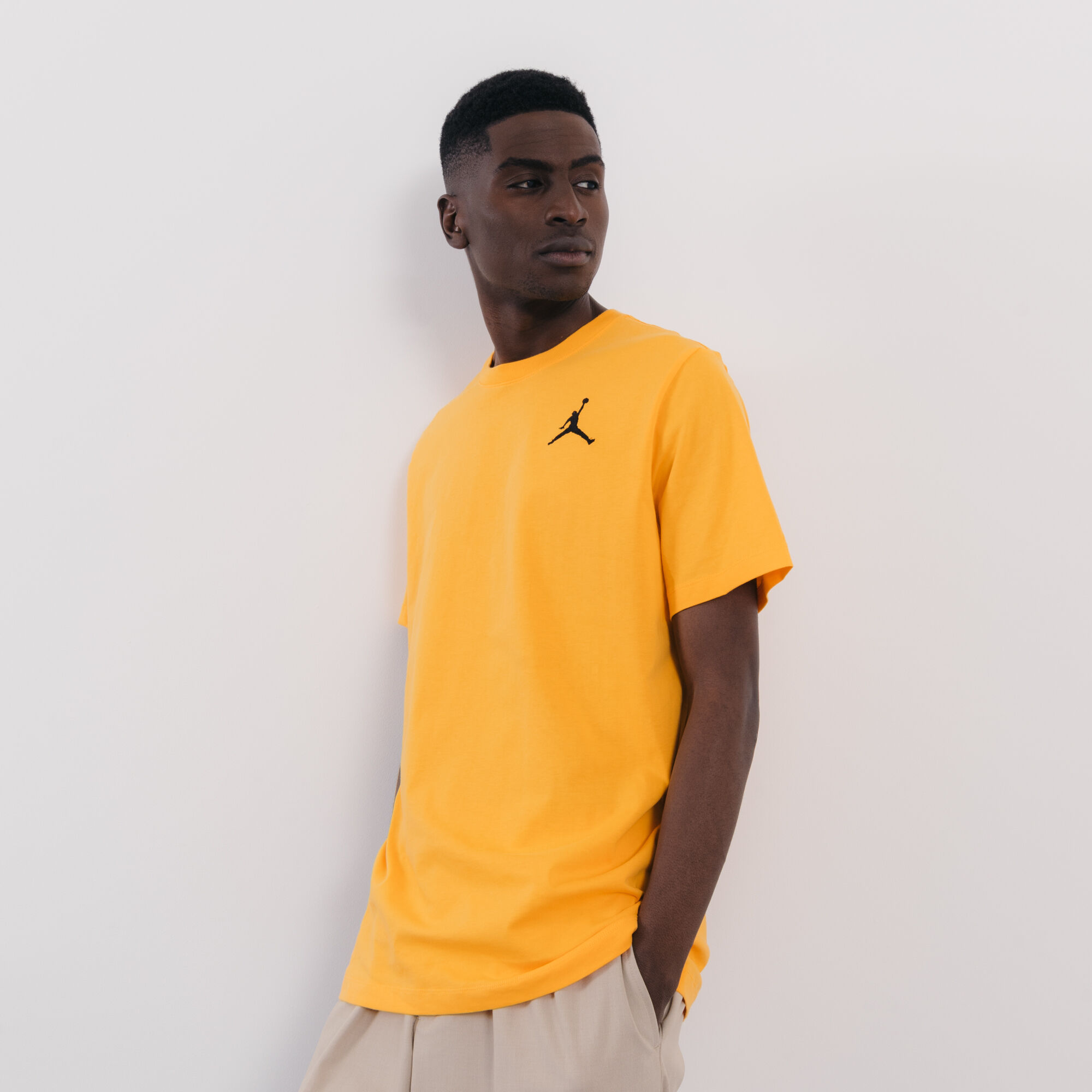 JORDAN JUMPMAN EMBROIDERY T SHIRT ORANGE BLACK T SHIRTS MEN